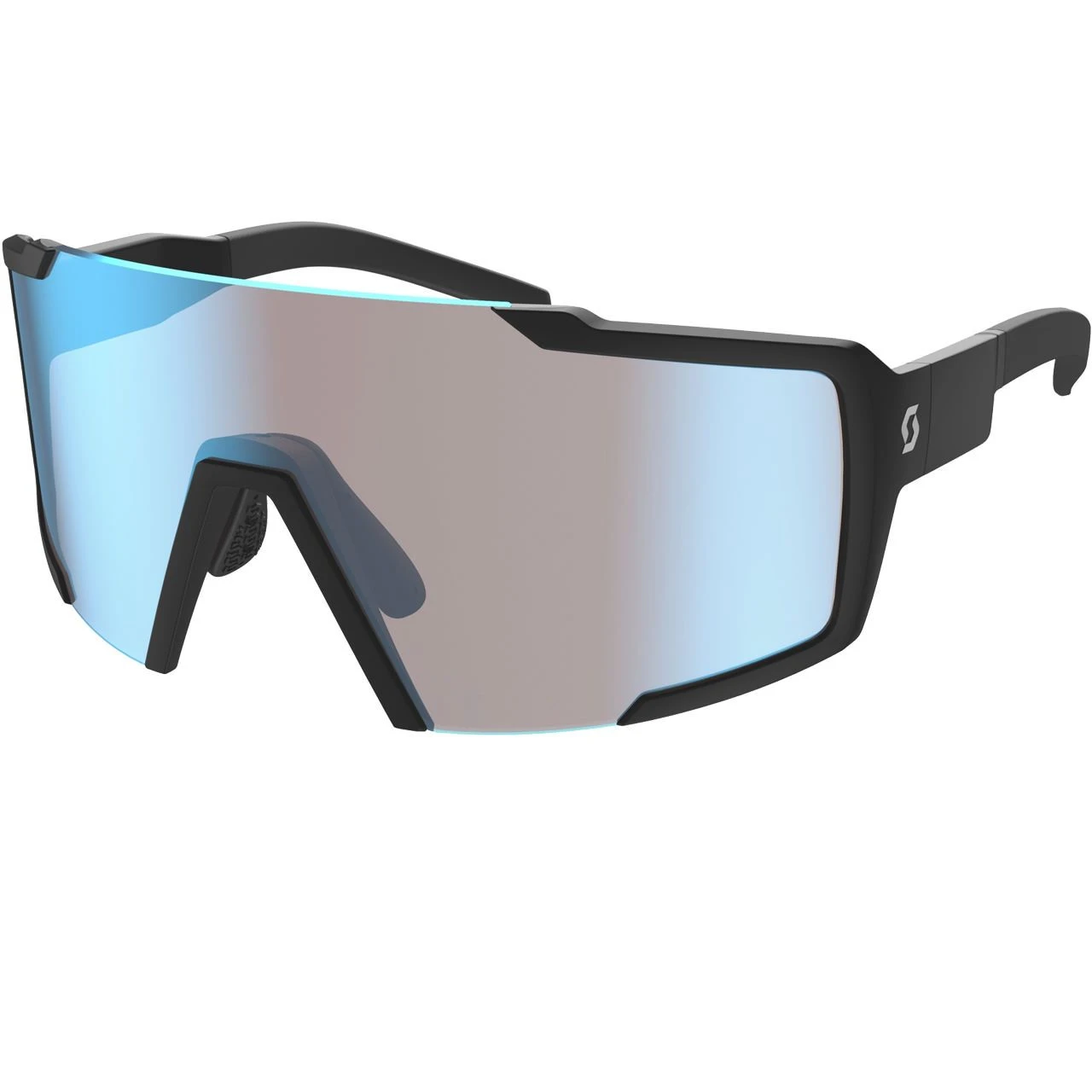 Scott Shield Sunglasses Black Matt/blue Chrome Enhancer 1 Scott Shield Sunglasses Black Matt/blue Chrome Enhancer